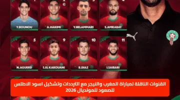 رسمياً.. تعرف على القنوات الناقلة وتردداتها وتشكيل أسود الأطلس في مباراة المغرب والنيجر المؤهلة لمونديال 2026